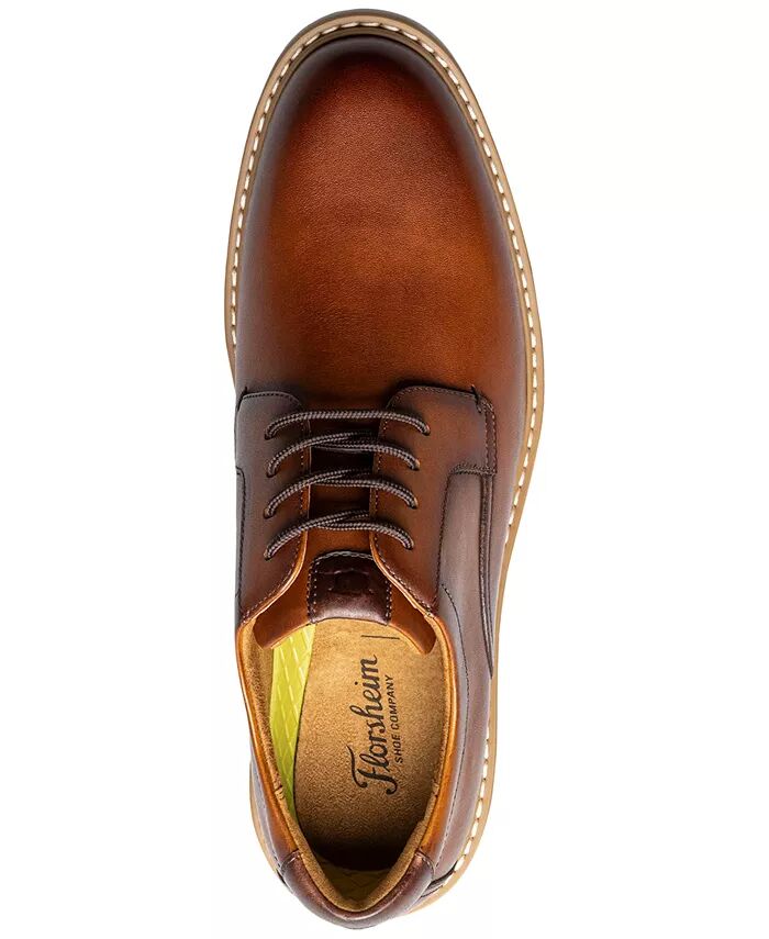 Мужские оксфорды из кожи Norfolk с плоским носком Florsheim, коричневый — фото 4