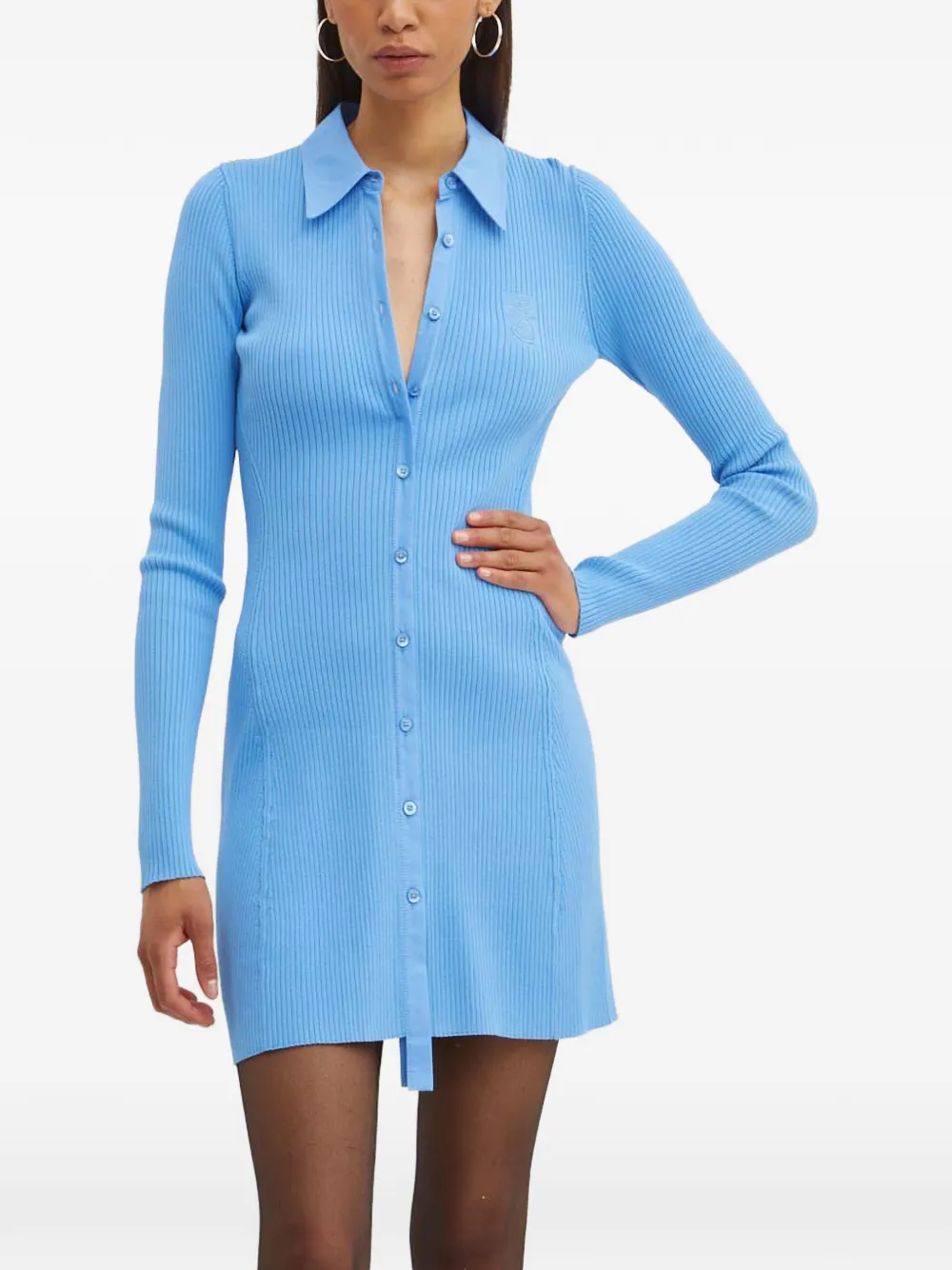 

Вязаное мини-платье на пуговицах Moschino Jeans, синий