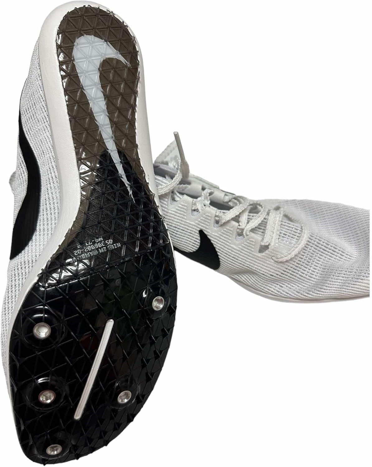 Легкоатлетические бутсы для бега на длинные дистанции Nike Zoom Mamba 6, 4,5 дюйма, белые/черные, White/Metallic Silver/Black — фото 3