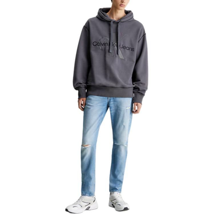 Джинсы Calvin Klein с потертостями и зауженным низом, ярко-синие — фото 3