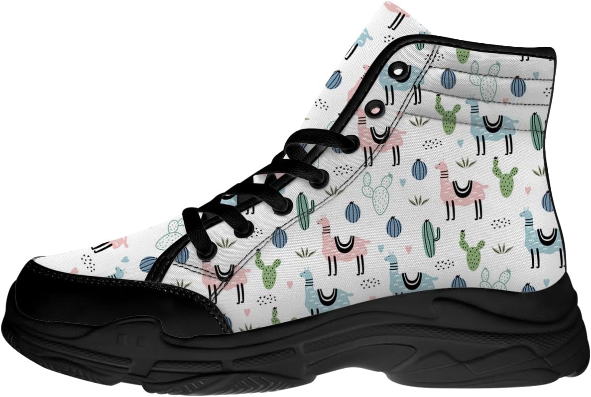 

Женские высокие кеды Llama, кружевные кроссовки на платформе из канвы, подарки для нее и для него Generic, белый/зеленый/розовый