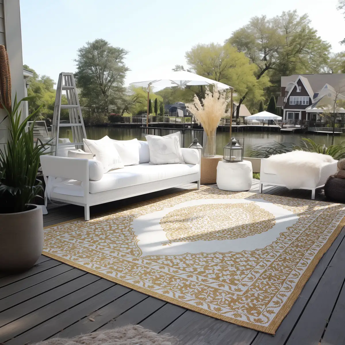 

Ковер ELLE DECORATION "Meekly, Interior and Outdoor", прямоугольный, плоского переплетения, для интерьера и улицы, современный, двусторонний ковер, балкон, гостиная 80х150 см, охра