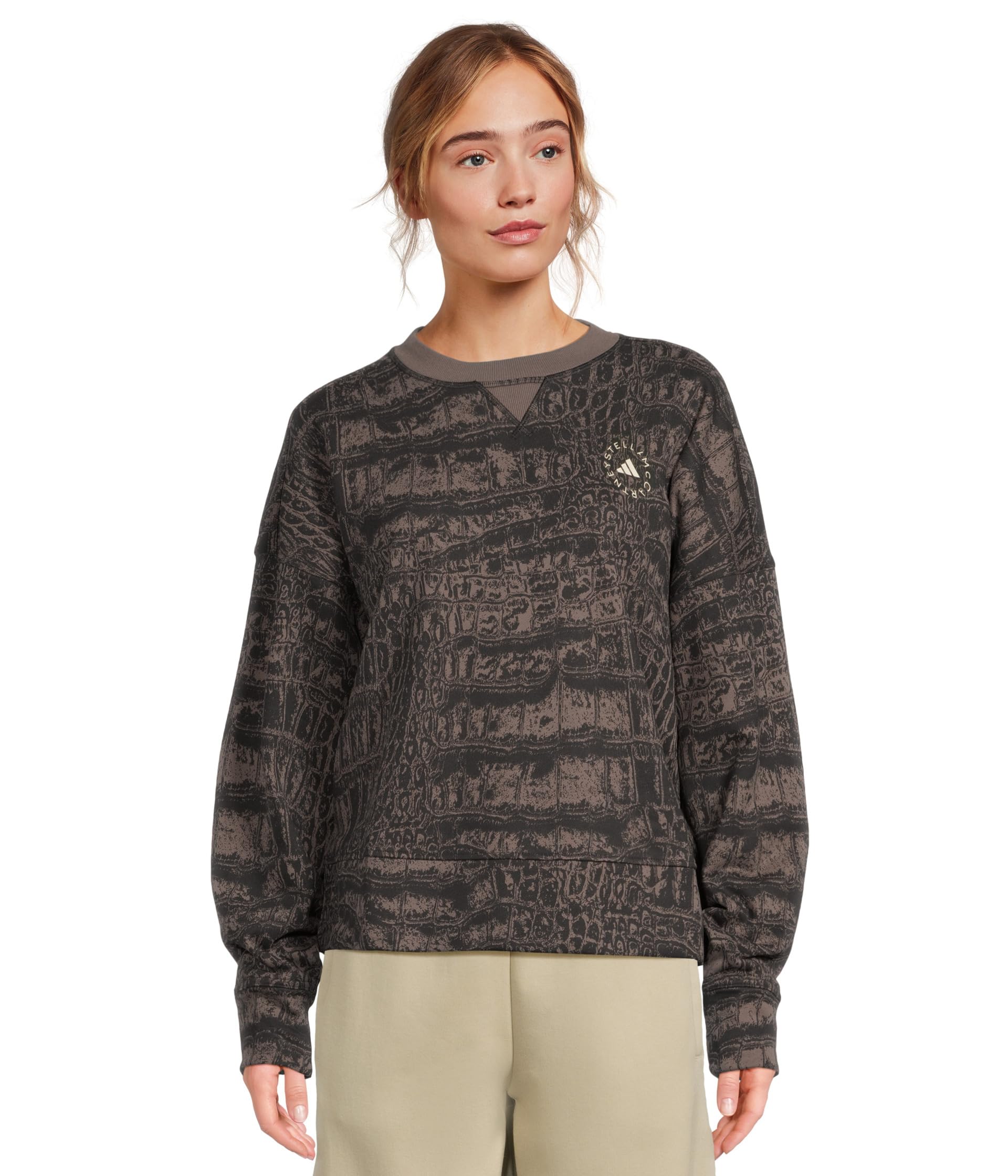 

Толстовка adidas by Stella McCartney Loose Sweatshirt Printed JN2215, цвет Black Charcoal