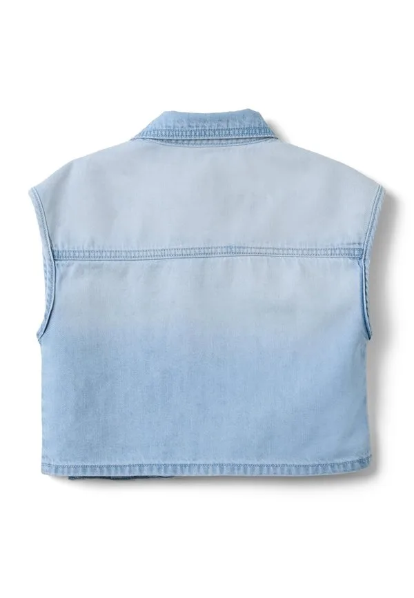 Укороченная блузка прямого кроя на пуговицах Ovs, Light Blue — фото 2