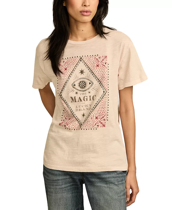 

Женская футболка оверсайз Magic Eye Boyfriend Lucky Brand, розовый