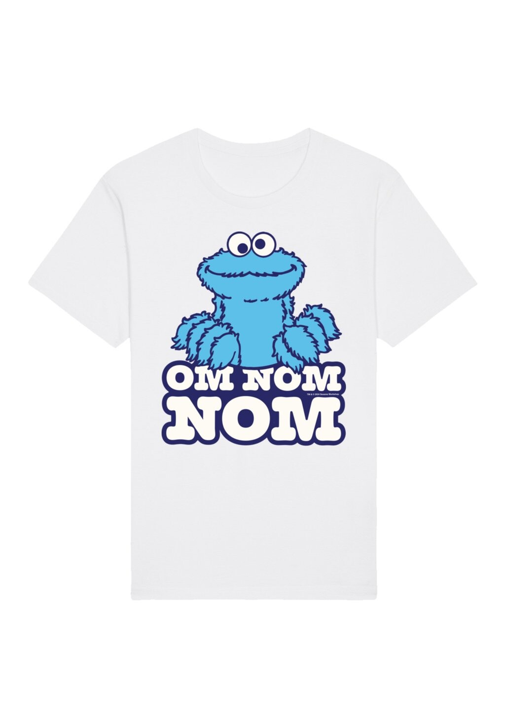 

Футболка с принтом SESAMSTRASSE COOKIE MONSTER NOM NOM F4NT4STIC, белый
