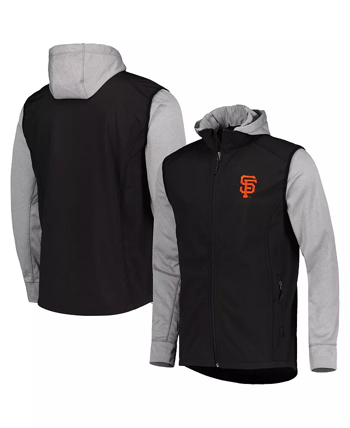

Мужская черная и серый меланж толстовка San Francisco Giants Alpha на молнии Dunbrooke