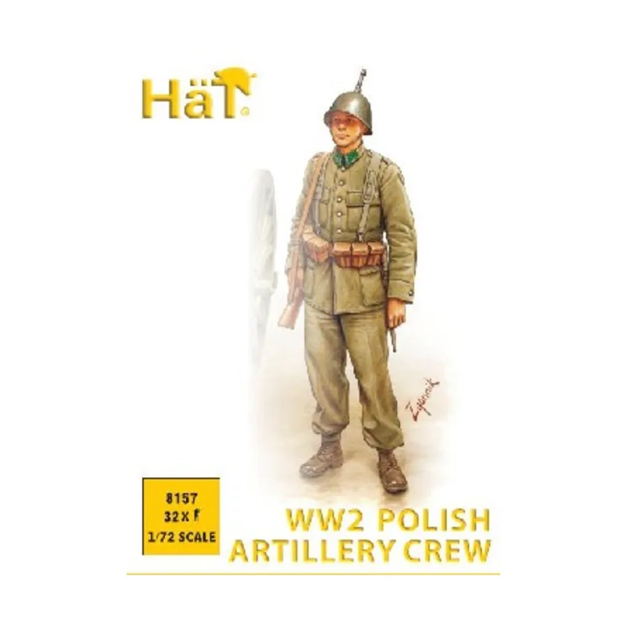 

Польский артиллерийский расчет времен Второй мировой войны., Historical Plastic Military Figures - WWII (1:72) (Hat Industries)