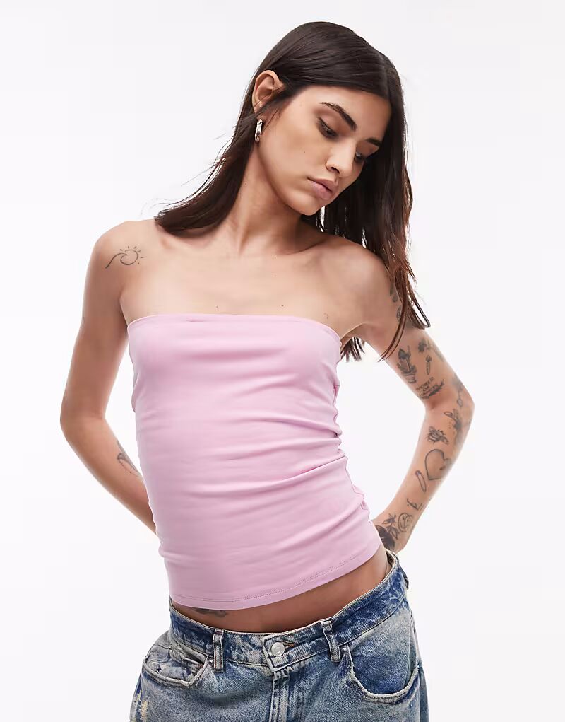 

Удлиненное бандо Topshop розового цвета