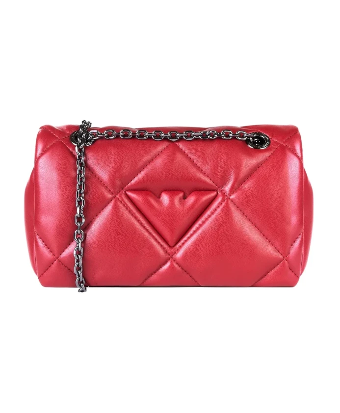 

Сумка из экокожи со стеганым ремешком-цепочкой Emporio Armani, красный