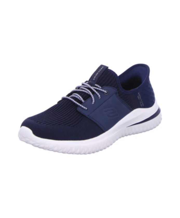 

Удобные мужские туфли на шнуровке темно-синего цвета. Skechers, синий