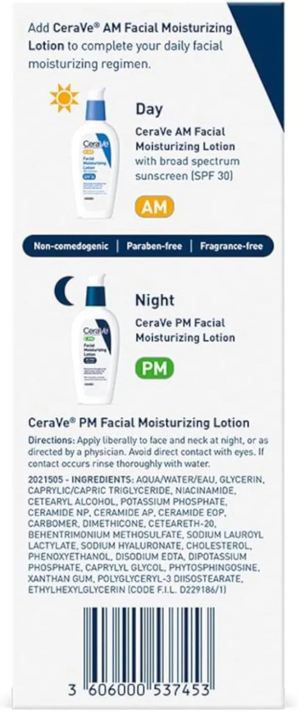 Лосьон для лица CeraVe Facial Moisturizing Lotion PM, 2 шт., 3 fl oz — фото 4