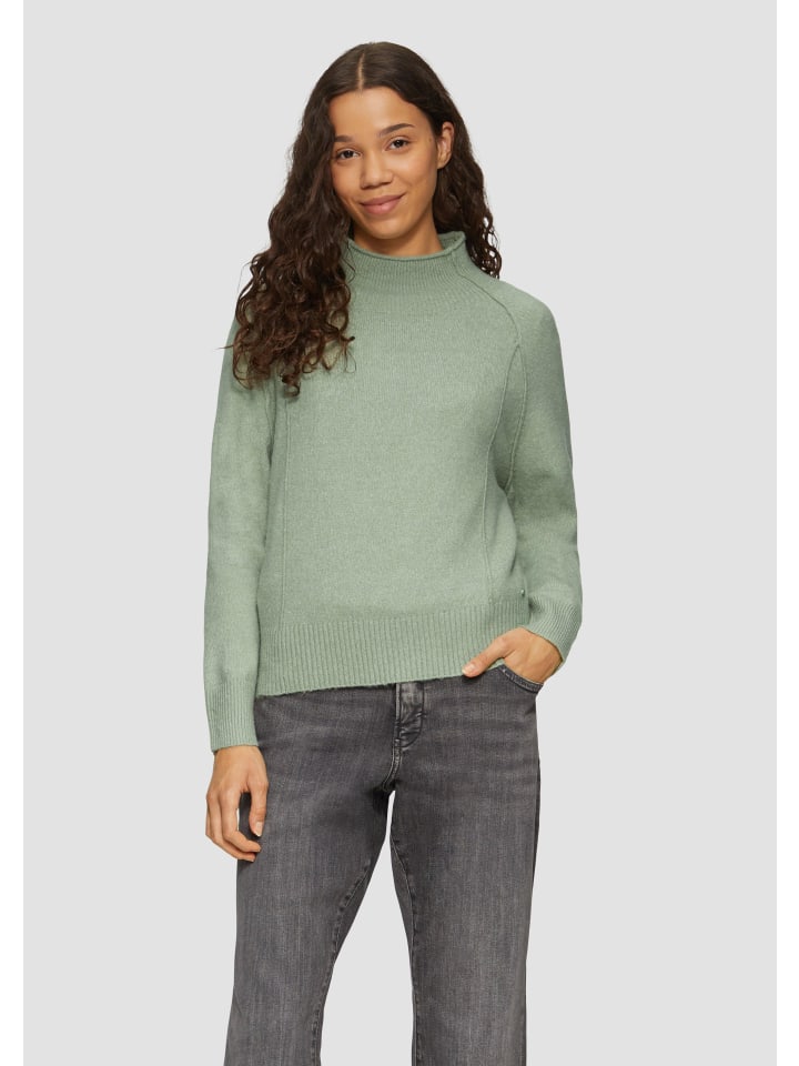 

Пуловер QS Strickpullover langarm, зеленый