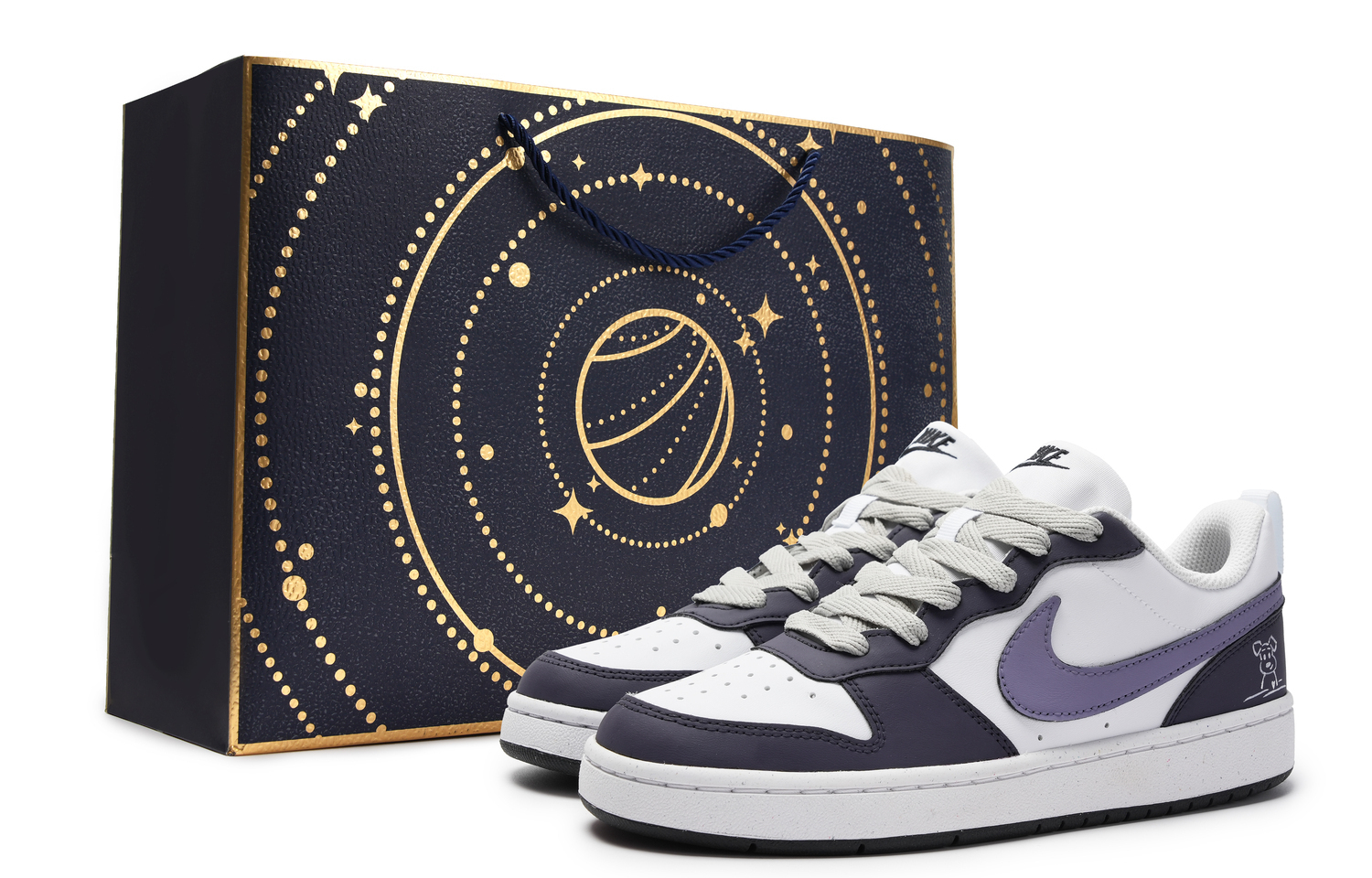 

Nike Court Borough Cute Puppy Purple Детские скейтерские кроссовки Purple Unisex