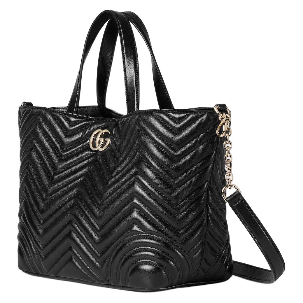 Женская сумка-шоппер Gucci Marmont из овчины, черная — фото 2