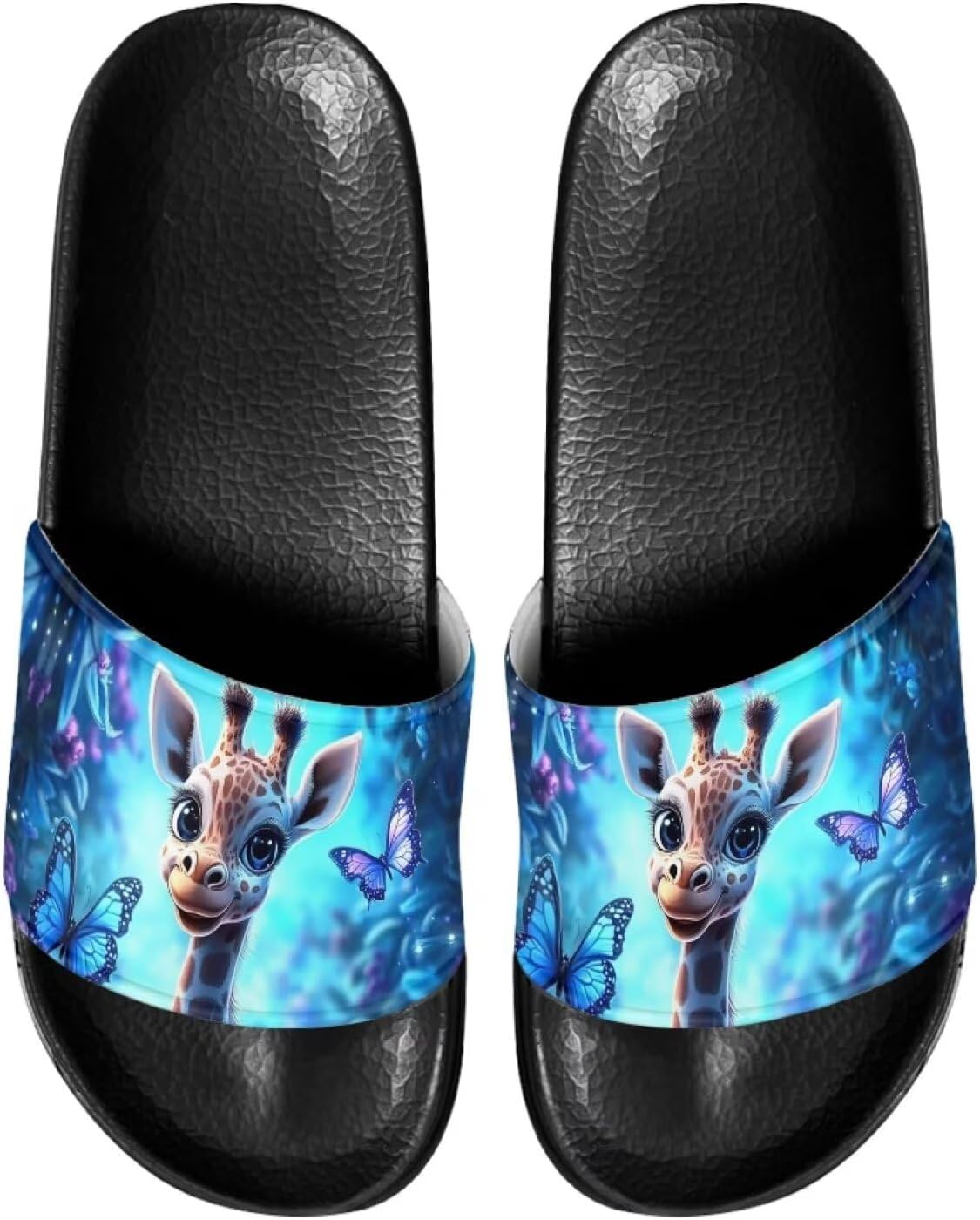 

Милые шлепанцы для женщин, удобные, быстро сохнущие, на плоской подошве, для пляжа и душа Judentidos, Cute Giraffe