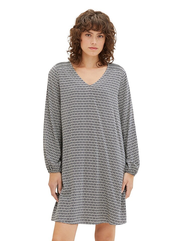 

Короткое платье Tom Tailor, цвет grau/schwarz
