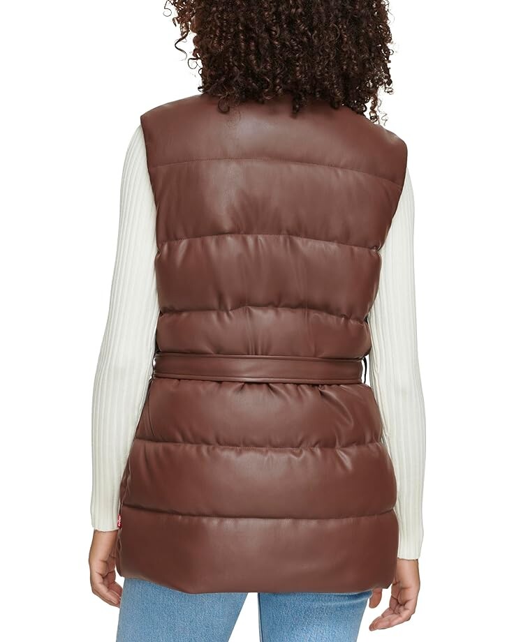 

Утепленный жилет Levi's Vegan Leather Puffer Vest, цвет Chocolate Brown