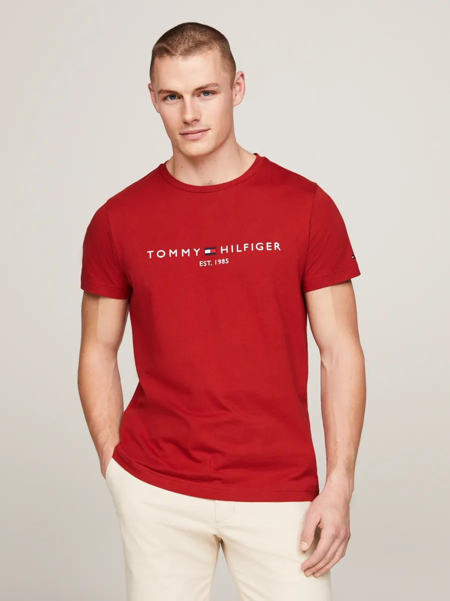 

Футболка Tommy Hilfiger "TOMMY LOGO TEE" из чистого экологически чистого хлопка, цвет Dark Magma