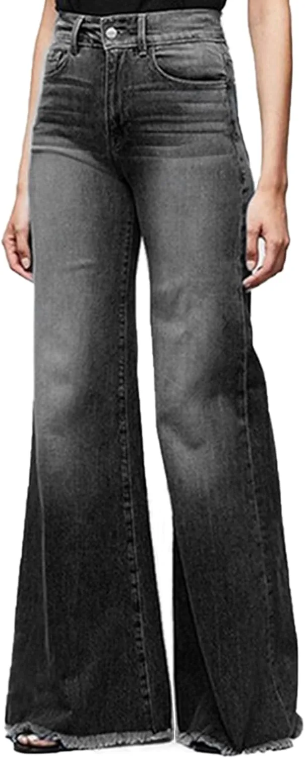 

Женские джинсы с высокой талией и расклешенным низом JBISJQLJ