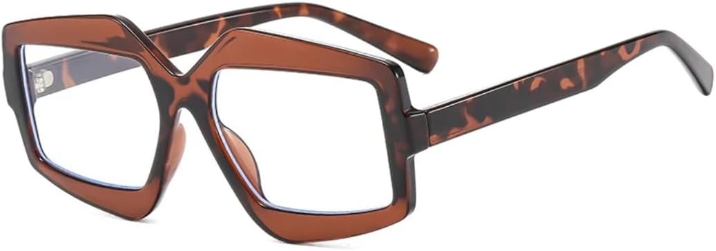 

Модные солнцезащитные очки Polygon для женщин и мужчин в стиле панк, для путешествий, вождения и активного отдыха, с защитой от УФ-излучения UV400 TVTBBVV, Leopard Clear