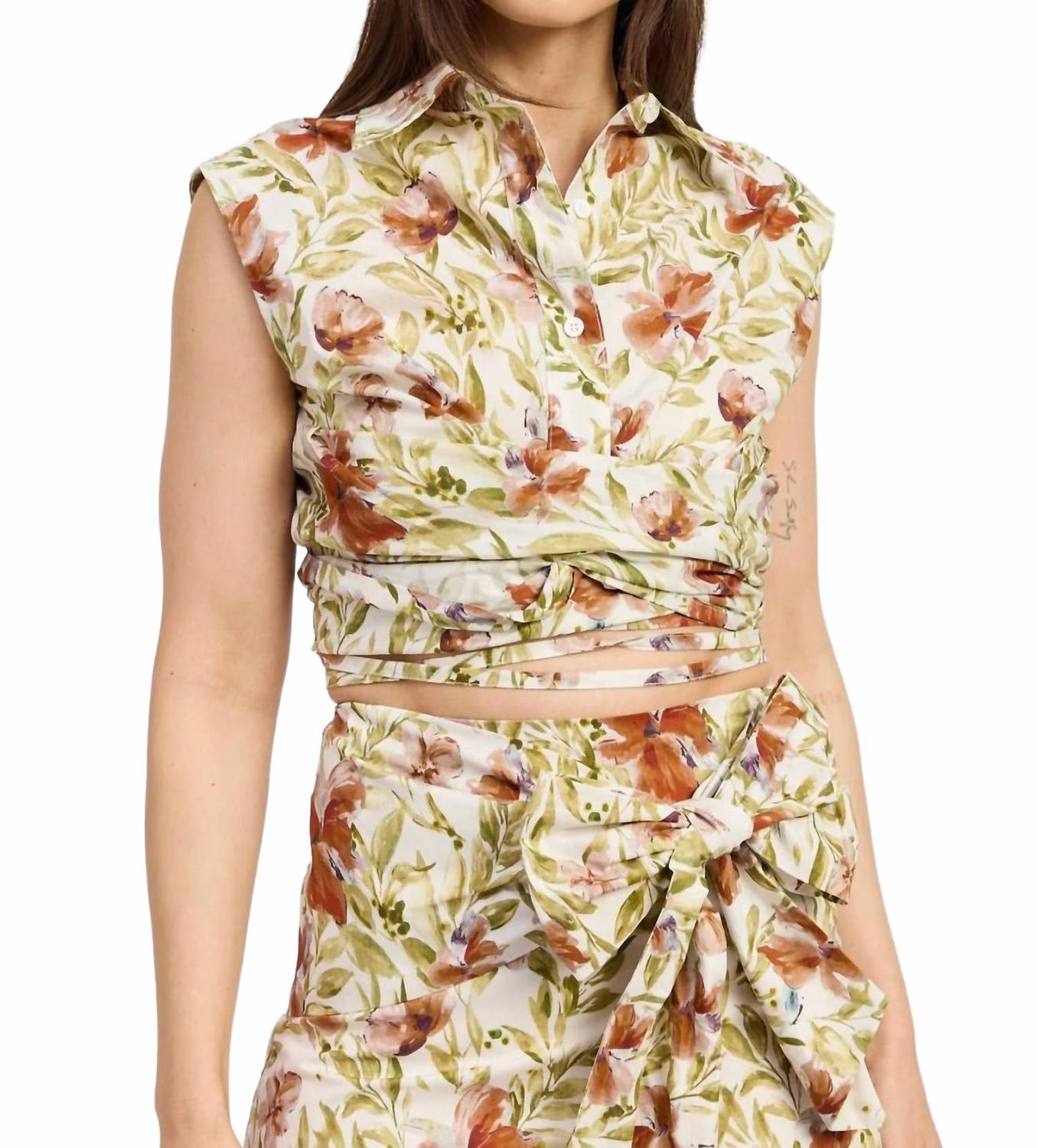 

Алексей Топ с рукавами-колокольчиками в терракотовом цвете En Saison, Terracotta