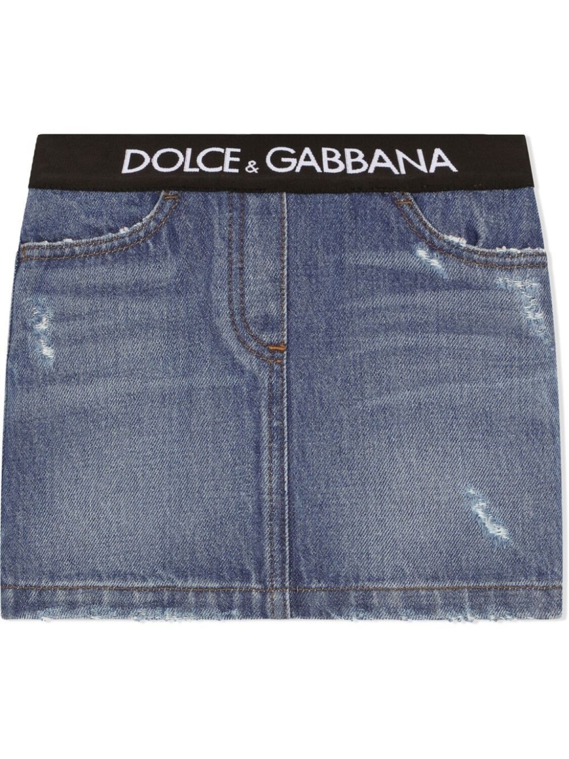 

Dolce & Gabbana джинсовая юбка мини с логотипом, синий