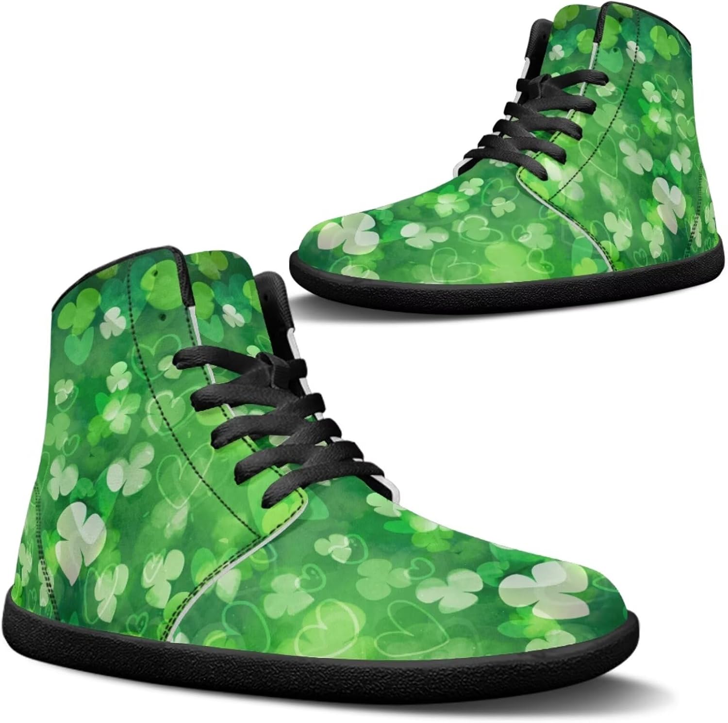 

Мужские кроссовки Jeiento из искусственной кожи для Дня Святого Патрика с широким носком, для ходьбы, высокие повседневные обувь, зеленый