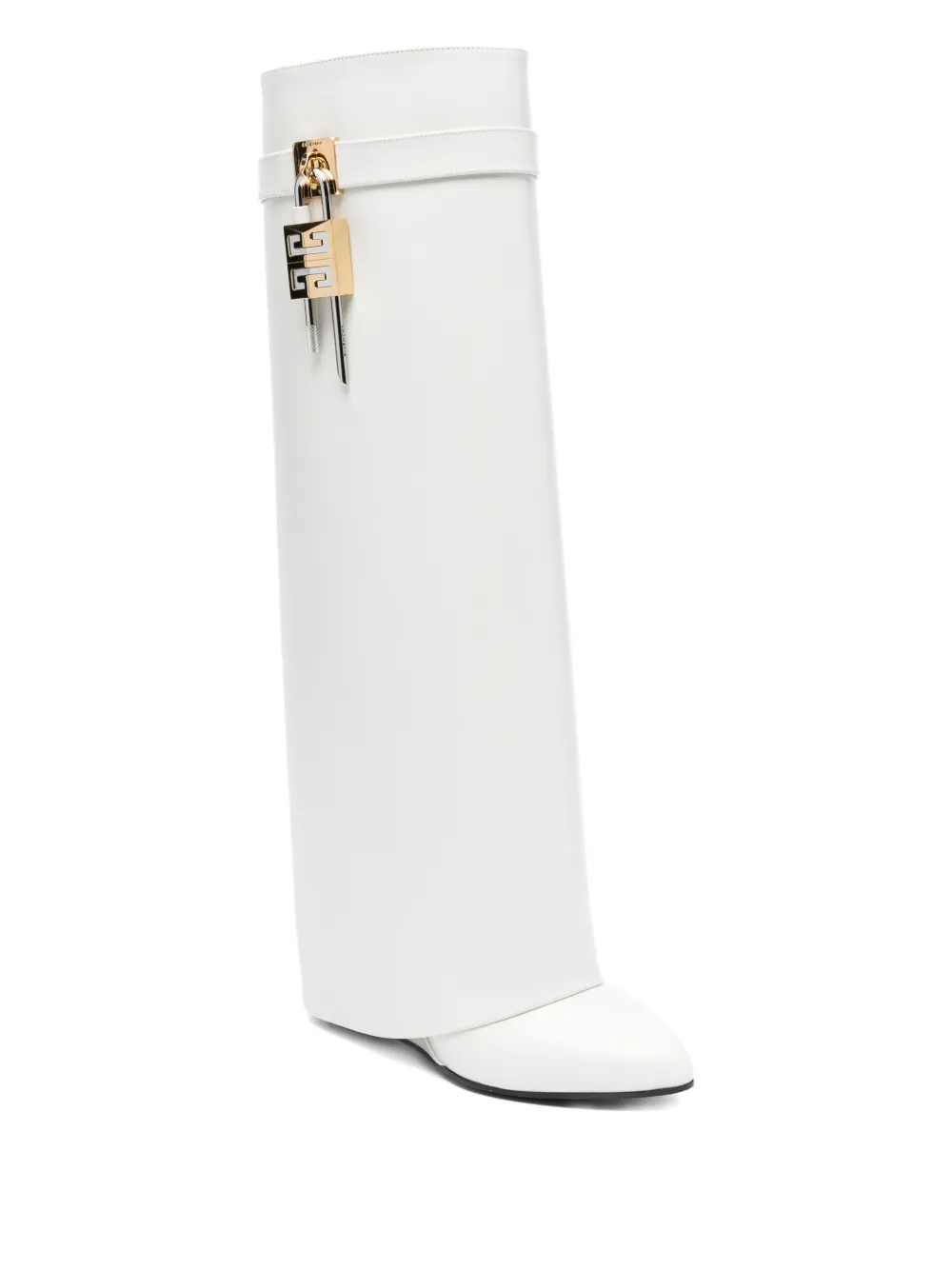 Ботинки Shark Lock из телячьей кожи 90 мм Givenchy, белый — фото 2