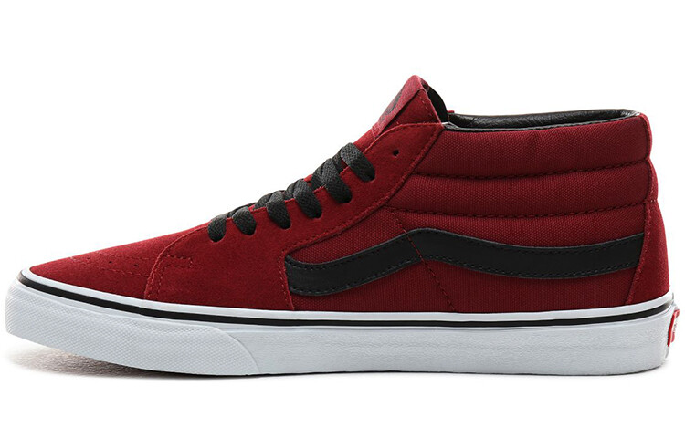

Кроссовки Vans SK8-Mid Mid-Top Retro Skate Shoes Unisex Black Red, Черный, Кроссовки Vans SK8-Mid Mid-Top Retro Skate Shoes Unisex Black Red