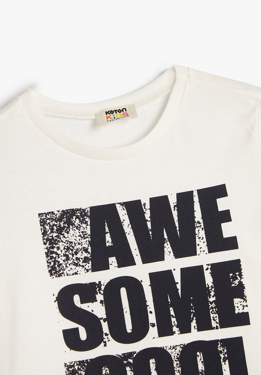 

Принт на футболке Short Sleeve Crew Neck Detail Koton, бежевый