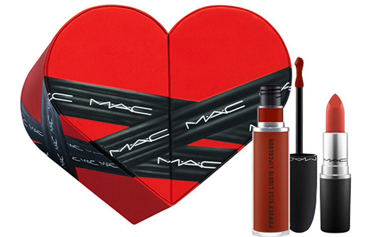 

Ограниченная коллекция ко Дню святого Валентина двухцветная помада и блеск для губ набор для макияжа легко растушевывается MAC