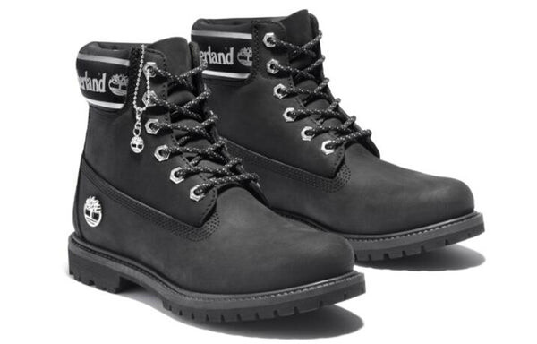 Кроссовки 6 inch premium wide fit waterproof boots 'black nubuck logo' Timberland, черный — фото 3