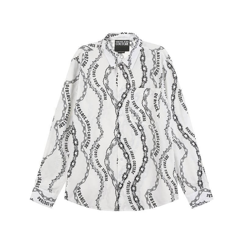 

Цепная кутюр принтованная рубашка с пуговицами VERSACE JEANS COUTURE, белый