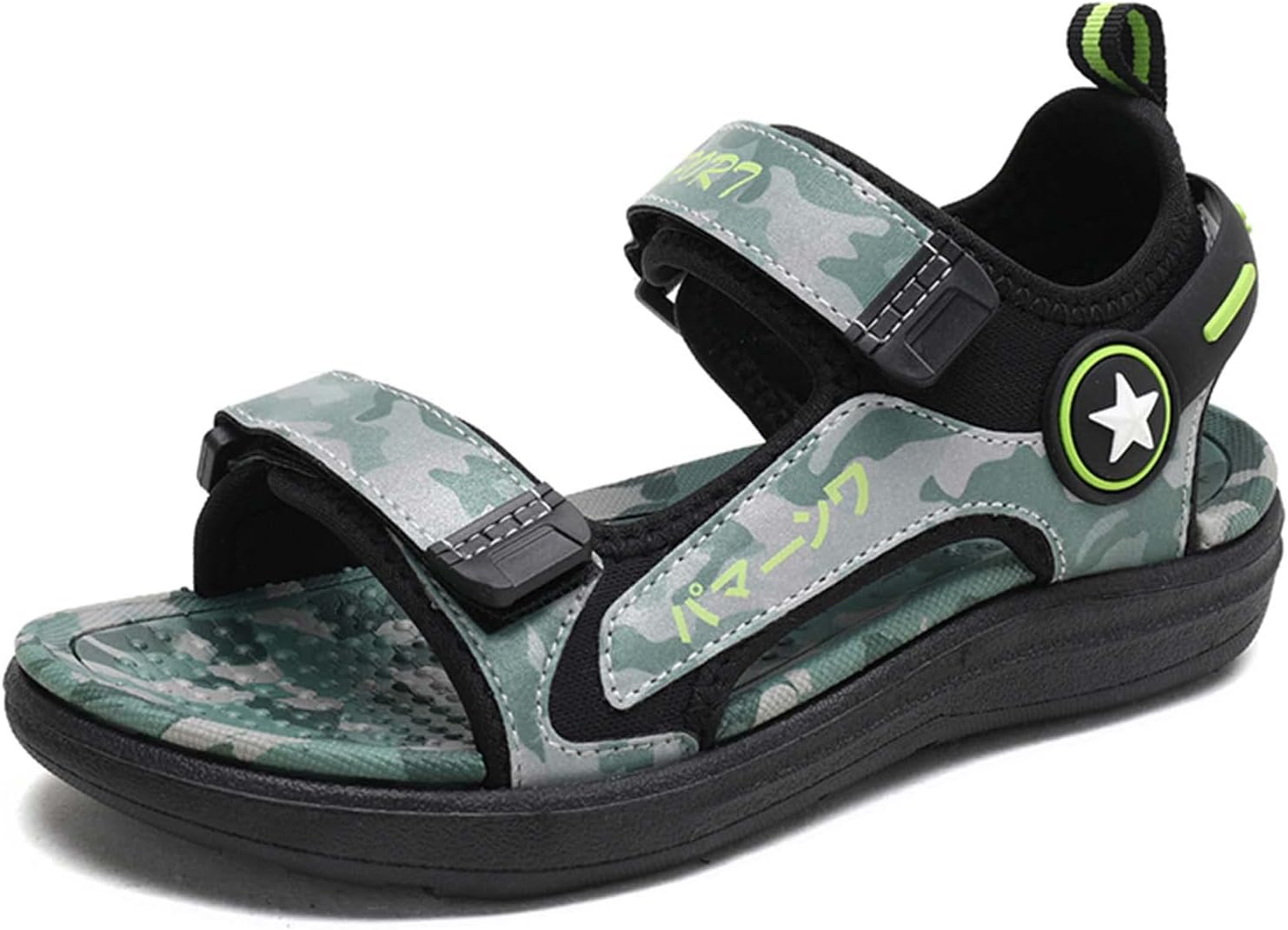 

Детские водные сандалии CERYTHRINA с регулируемым ремешком и открытым носком, спортивные сандалии для мальчиков и подростков, зеленый