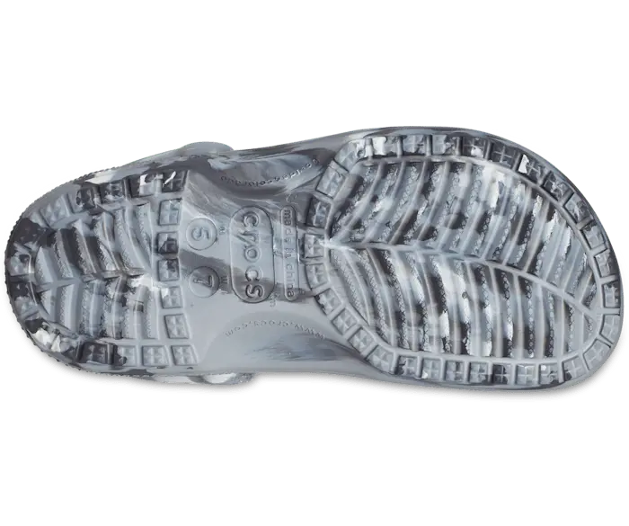 Классические мраморные сабо Crocs женские, цвет Light Grey / Multi — фото 4
