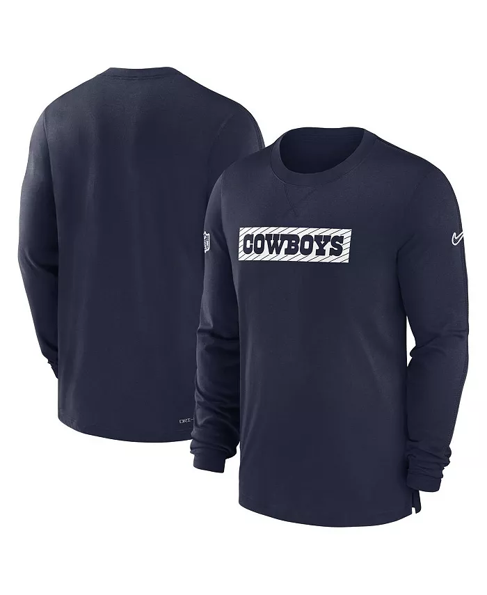 

Мужская синяя футболка с длинным рукавом Dallas Cowboys 2024/25 Sideline Player Tri-Blend Performance Nike