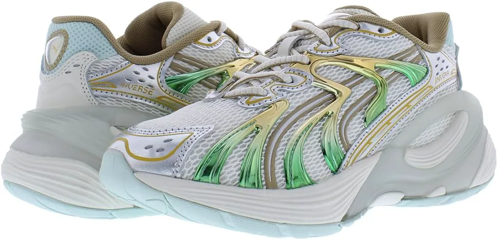 Детские кроссовки PUMA Inverse Iridescent на шнуровке для мальчиков, повседневные - синие, белые, белый/золотой — фото 3