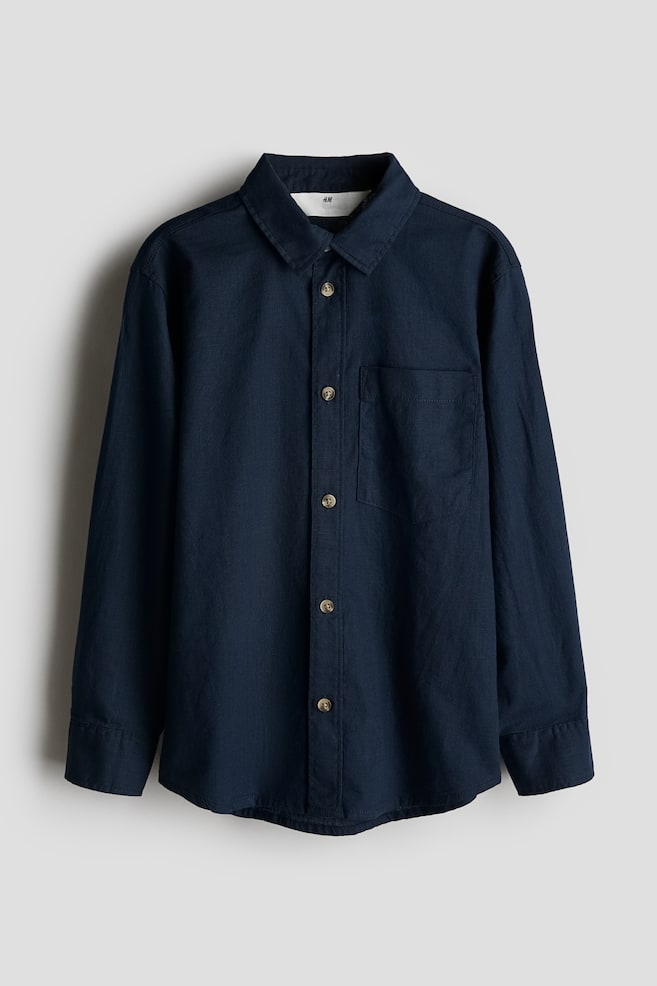 

Рубашка из смеси льна H&M, синий