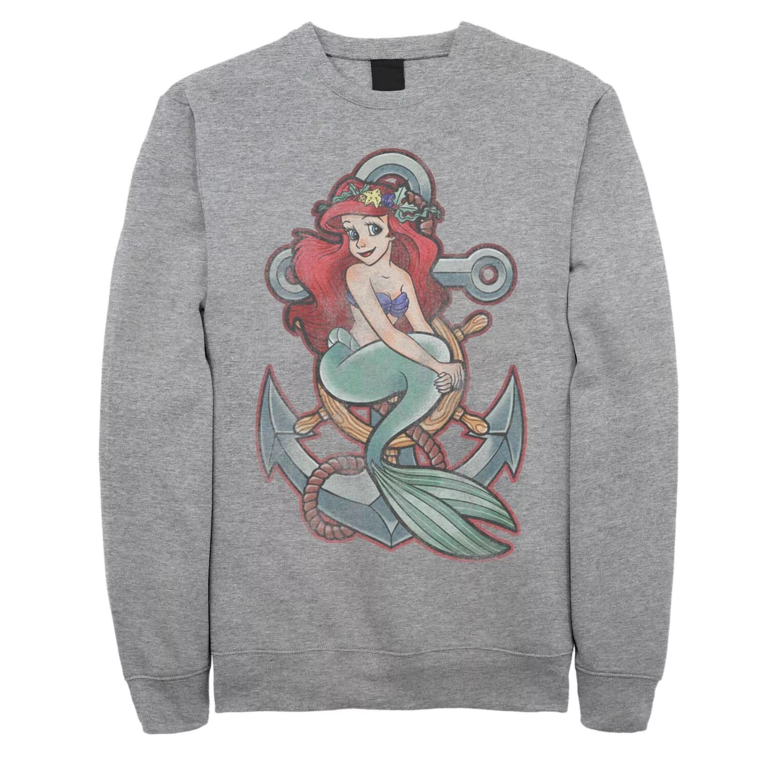 

Мужская флисовая футболка с портретом Disney The Little Mermaid Ariel Anchor Licensed Character