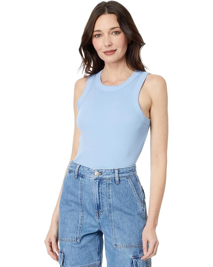 

Топ Madewell Brightside Rib Cutaway, синий