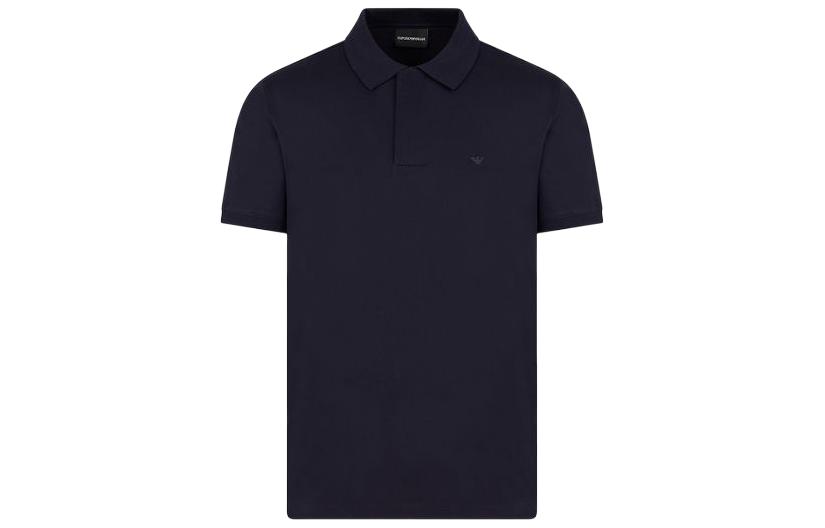

Хлопковая поло с вышитым логотипом EMPORIO ARMANI, синий