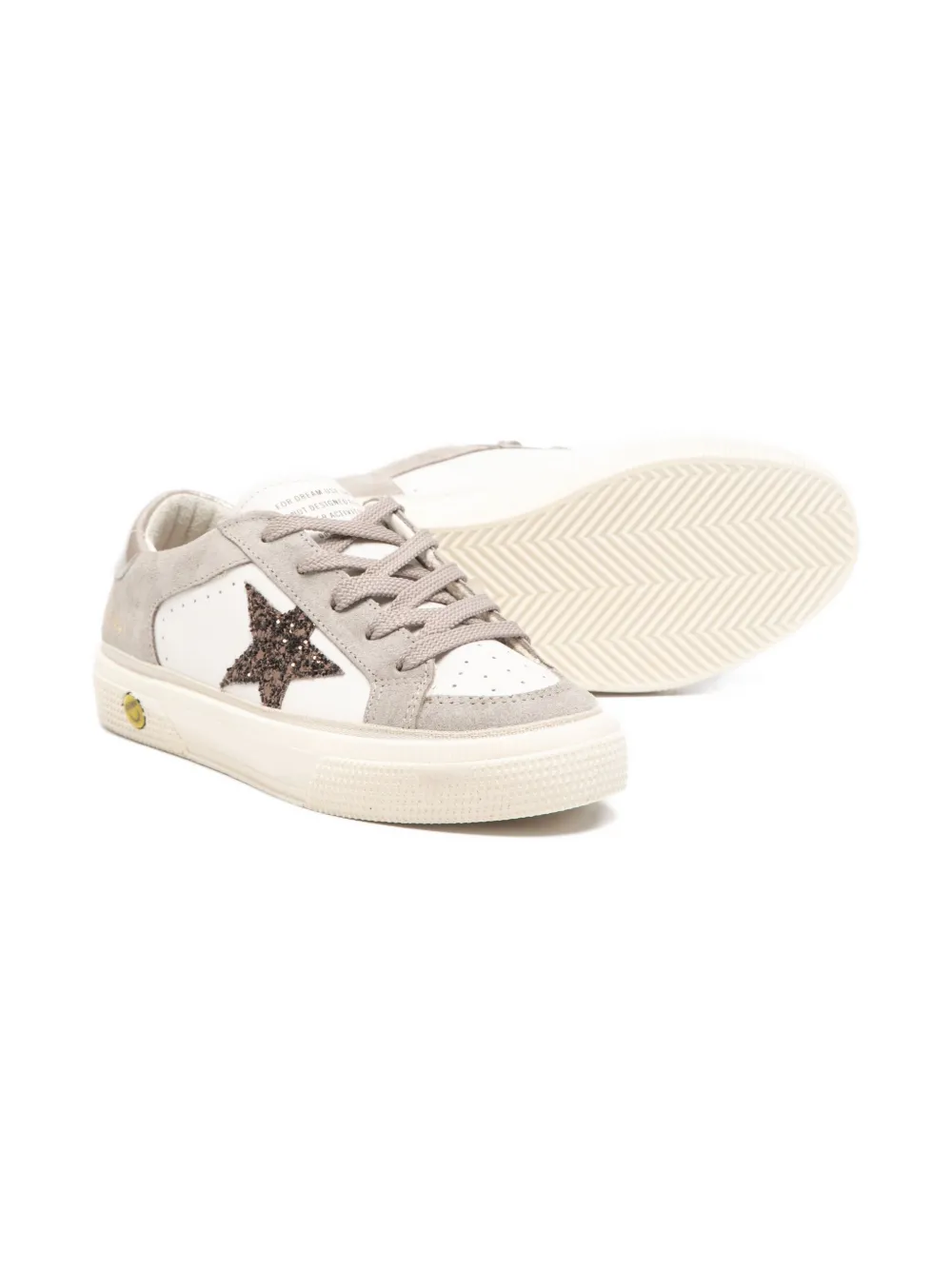 Кроссовки May с двойной четвертью и мыском Golden Goose Kids, белый — фото 2
