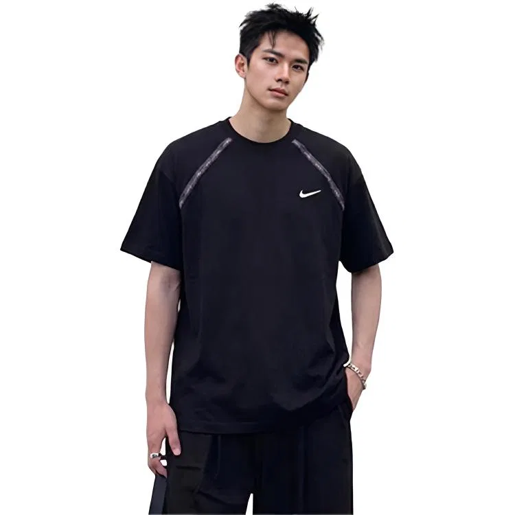 Футболка Nike Sportswear с круглым вырезом, черная, мужская — фото 4