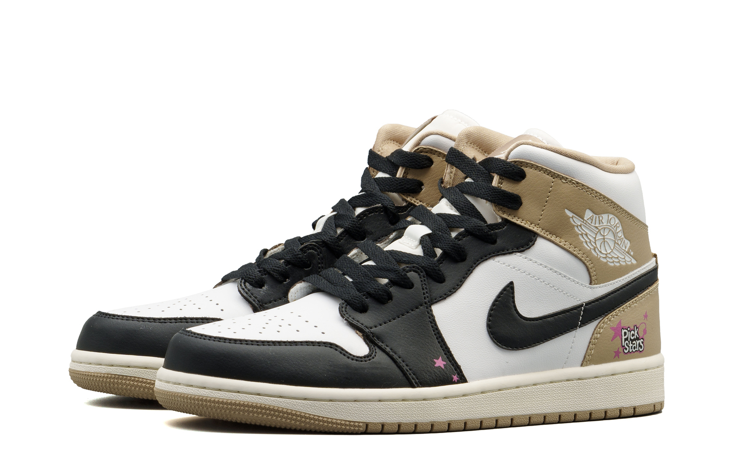 Кроссовки баскетбольные Unisex, высота Mid top, технология Air 1, амортизация, износостойкость, винтажный стиль Jordan, светло-коричневый — фото 4