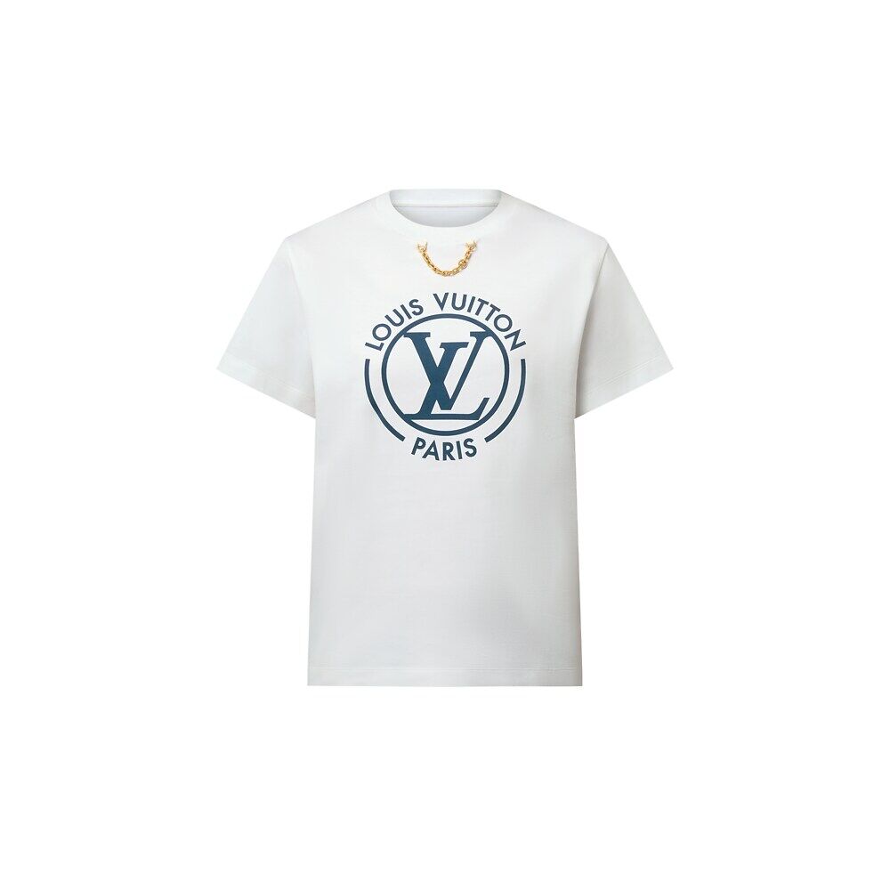 

Футболка с флокированным принтом LV Louis Vuitton, белый