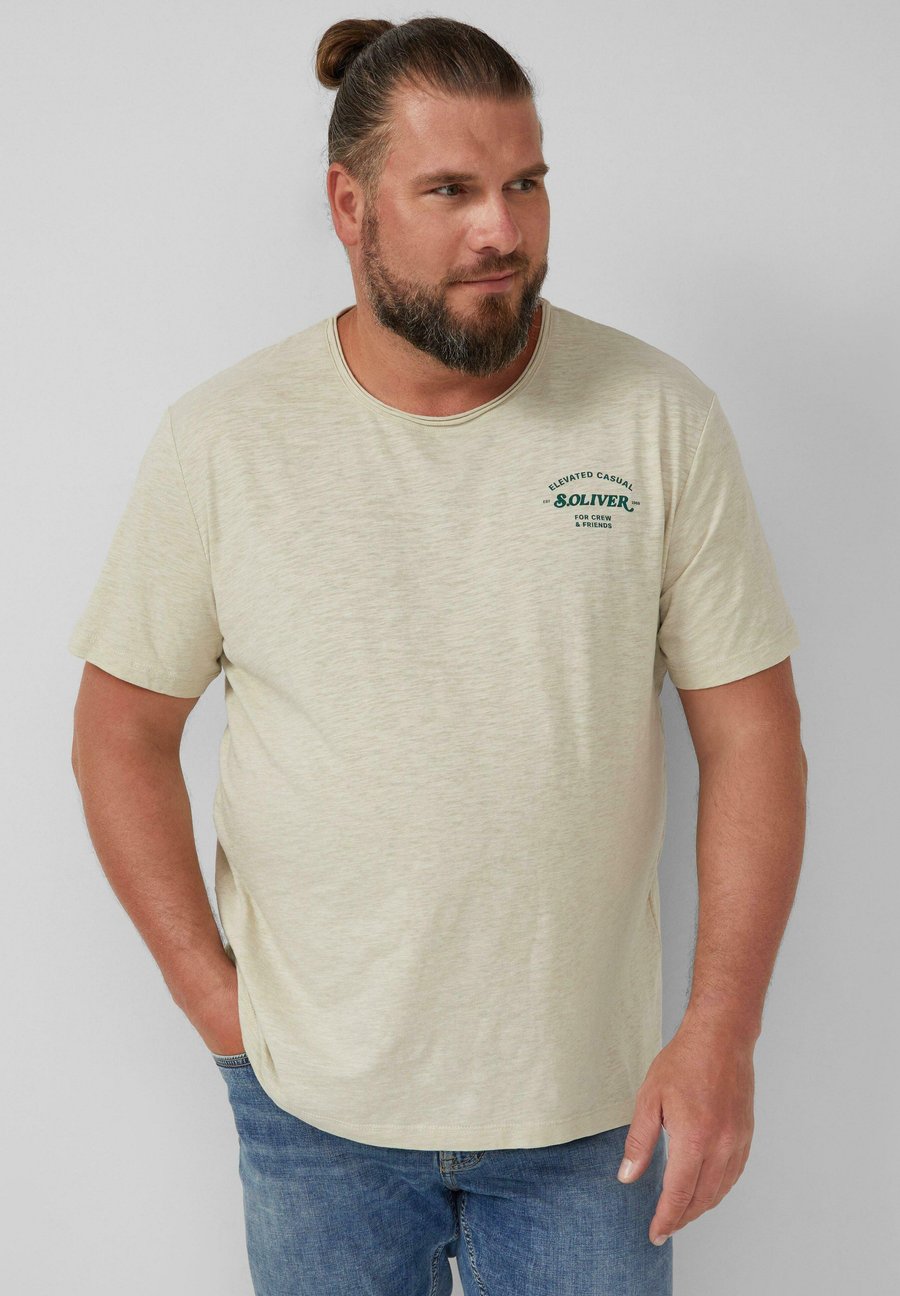 

Футболка s.Oliver MELIERTES MIT ROLLKANTE UND FRONTPRINT, Weiß/Beige, Хаки, Футболка s.Oliver MELIERTES MIT ROLLKANTE UND FRONTPRINT, Weiß/Beige