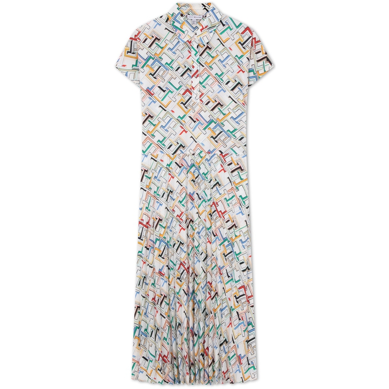 

Женское разноцветное платье с коротким рукавом Tommy Hilfiger, мультиколор