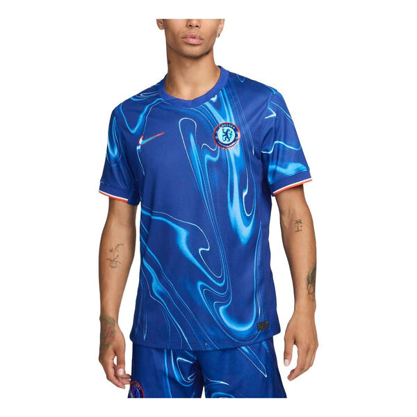 

Футболка dri fit chelsea fc 2024 25 стадион домашняя футбольная майка Nike, синий