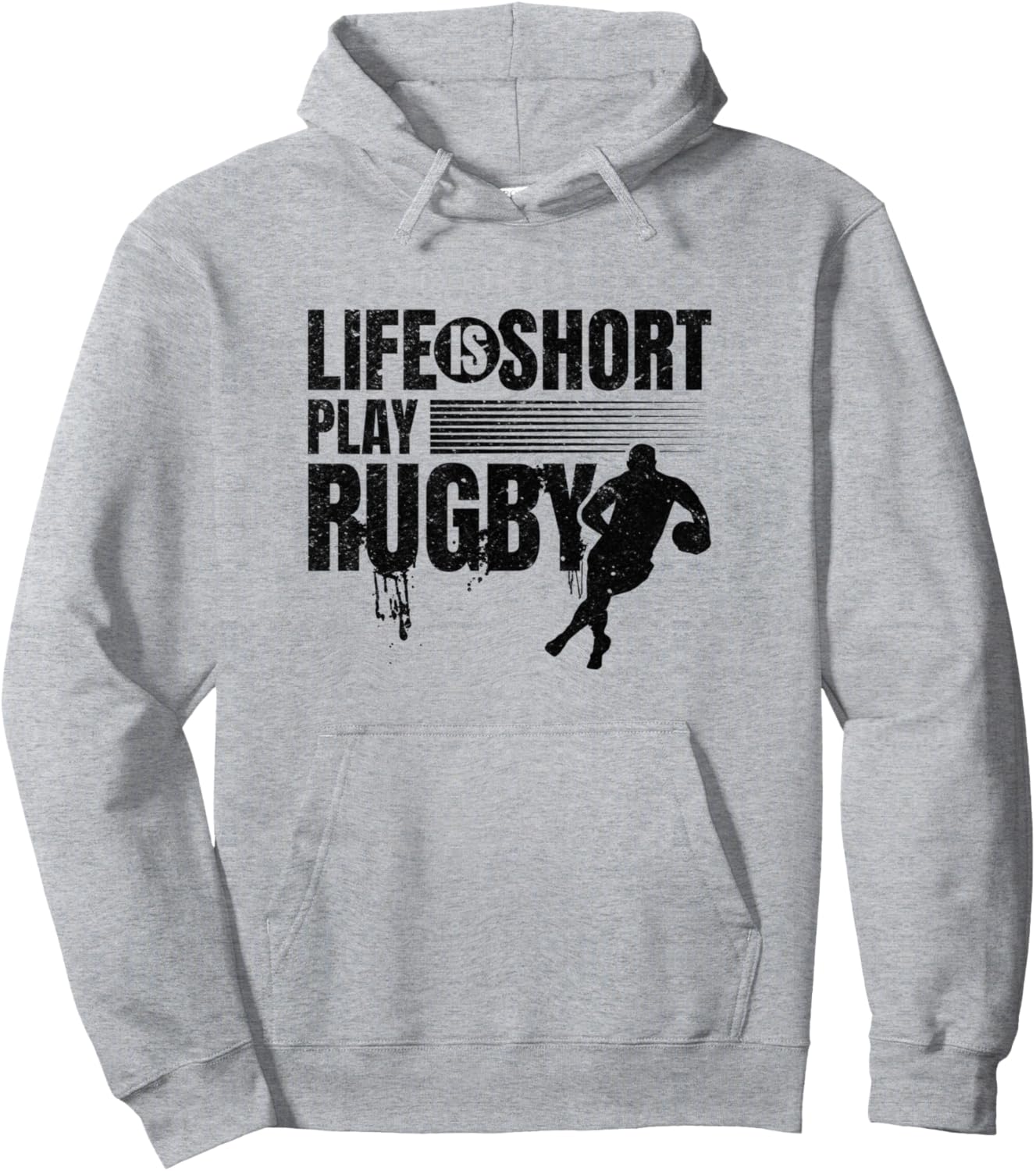 

Регбист - Жизнь коротка, играй в регби! Толстовка с капюшоном Rugby Season Rugby Game, серый